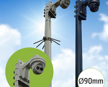 AlarmsysteemExpert.nl Ronde cameramast met kantelanker 4 meter Ø 90mm