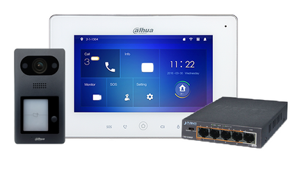 Dahua IP Video intercom KIT op basis van PoE, met 2 knops buitenpost