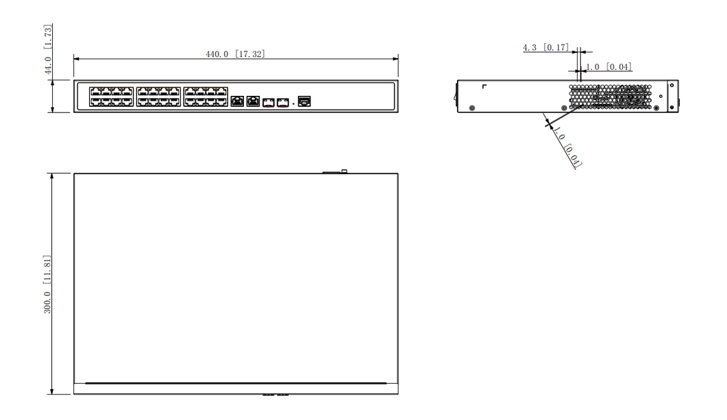 Dahua PFS4226-24ET-360,  24-port 100 Mbps + 2-port Gigabit PoE Switch, AANBIEDING