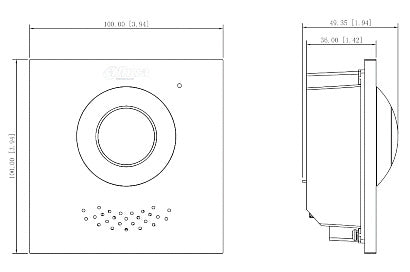 Dahua VTO4202FB-P-S2 Video Intercom Camera Hoofdmodule Zwart