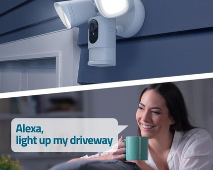 Eufy Floodlight Camera 2K, IP-beveiligingscamera, Buiten, Bedraad, Amazon Alexa & Google Assistant, 2500 lm, 5000 K