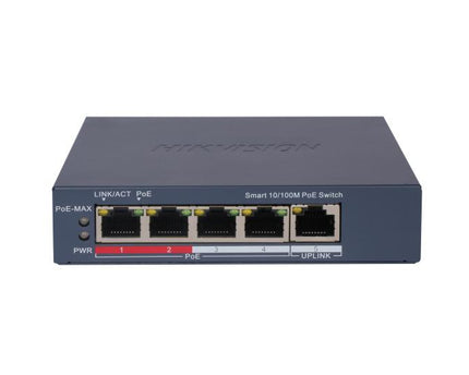Hikvision DS-3E1105P-EI, 5 poorts Smart switch met 4x PoE, 100 Mb