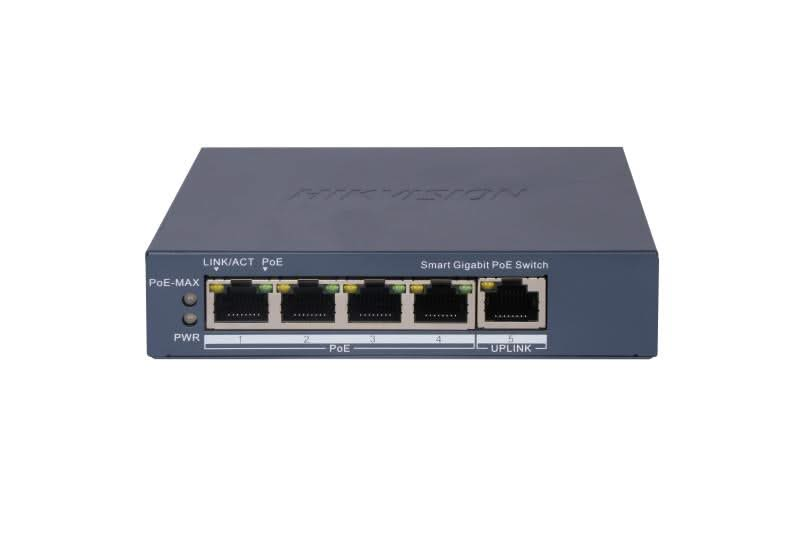 Hikvision DS-3E1505P-EI, 5 poorts Smart Switch met 4x PoE, 1000Mb/Gigabit