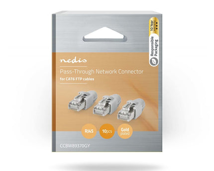 Nedis RJ45 Connector CAT6 FTP Pass Through Solid 10 stuks