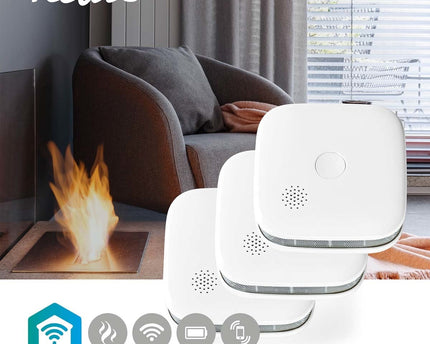 Nedis SmartLife Rookmelder set van 3 stuks incl. vervangbare batterijen