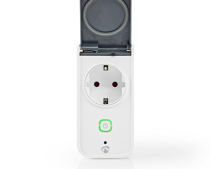 Nedis Wi-Fi Smart Stekker voor Buiten | Spatwaterbestendig | IP44 | Verbruiksmonitor | Schuko Type F | 16 A